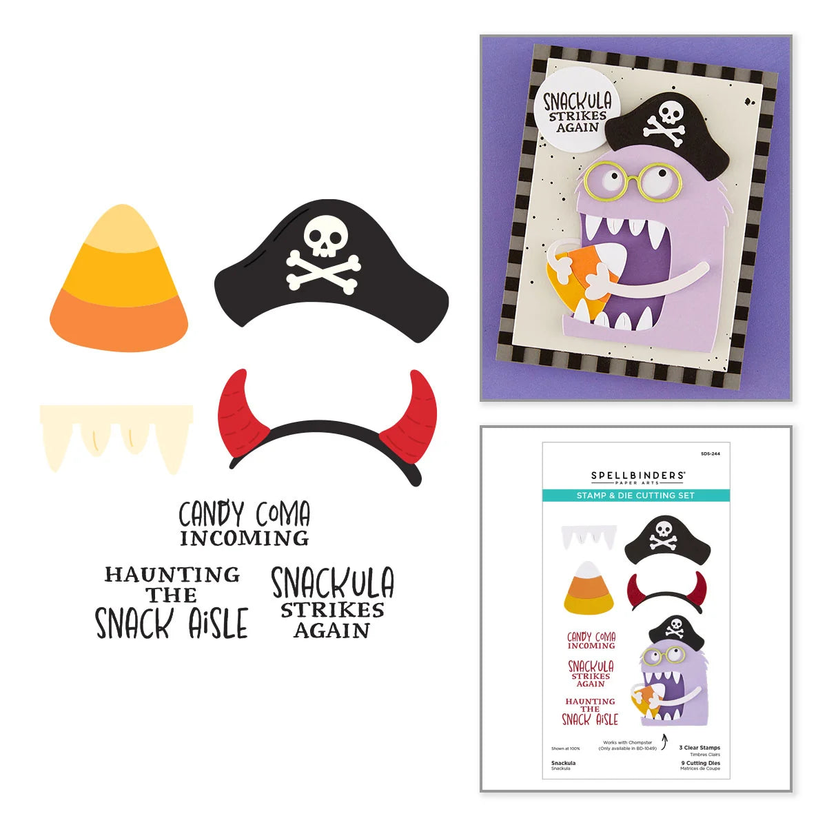 Spellbinders - Snackula Stamp & Die Bundle