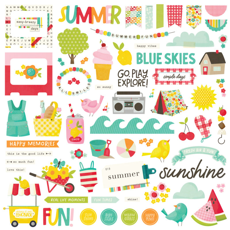 Simple Stories - Sweet Summertime - Chipboard Pieces
