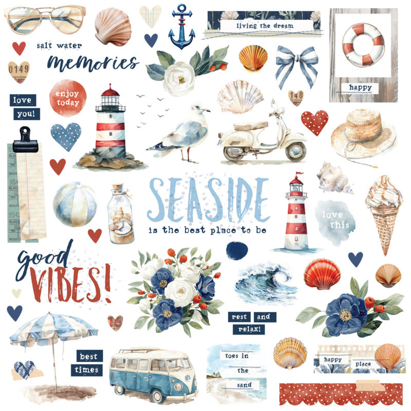Simple Stories - Simple Vintage Sand & Sea - Chipboard Pieces