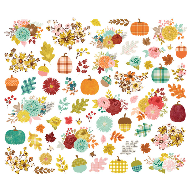 Simple Stories - Pumpkins & Plaid - Floral Bits
