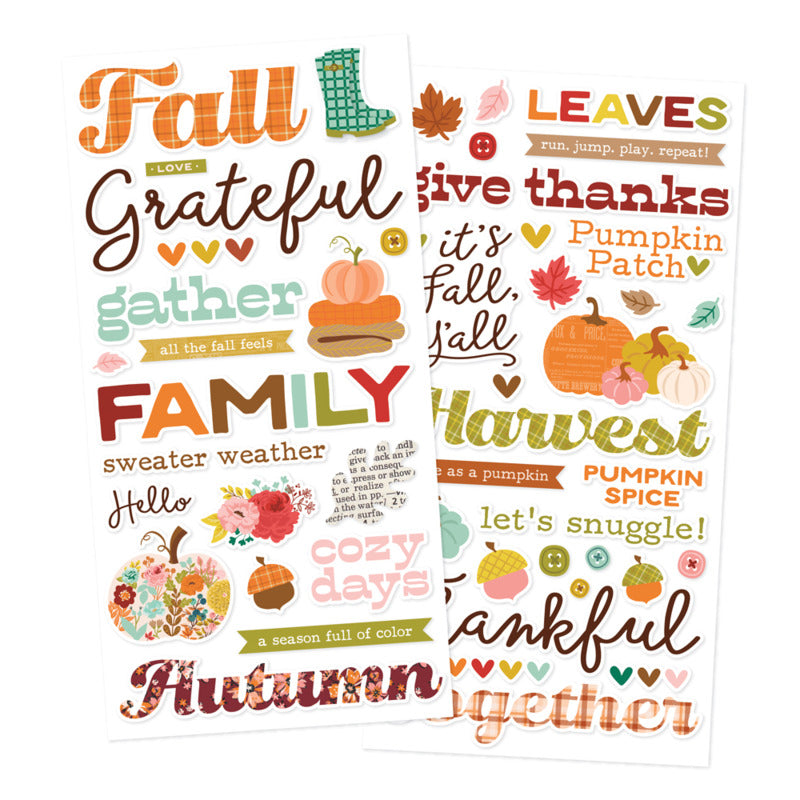 Simple Stories - Pumpkins & Plaid - Foam Stickers