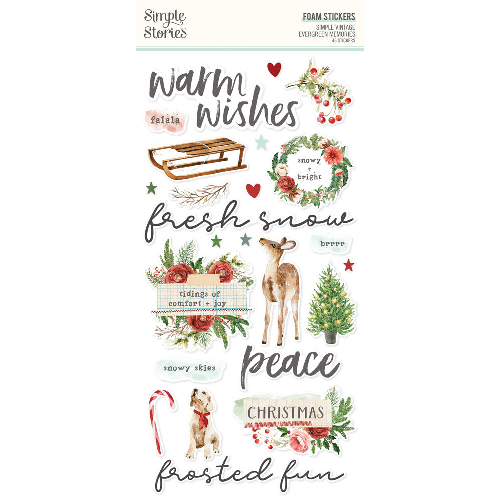 Simple Stories - Simple Vintage Evergreen Memories - Foam Stickers