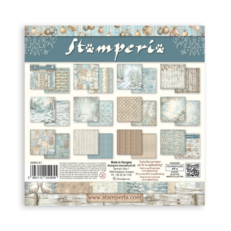 Stamperia - White Christmas - 8x8 Background Paper Pad