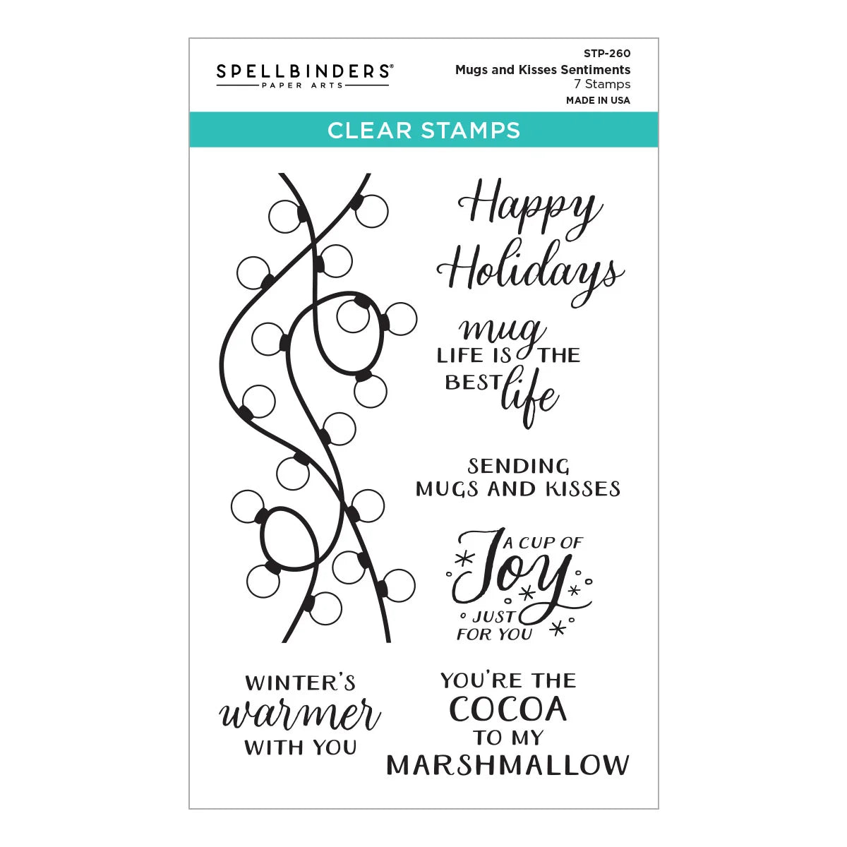 Spellbinders - Mugs and Kisses Sentiments Stamp Set