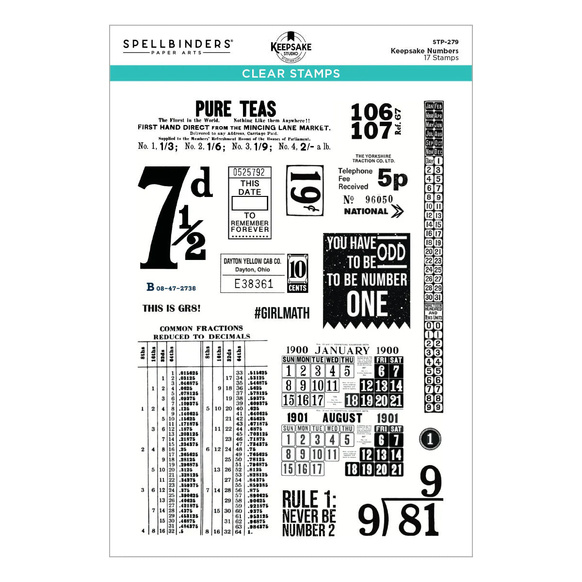 Spellbinders - Keepsake Numbers Stamp Set by Esther Glas