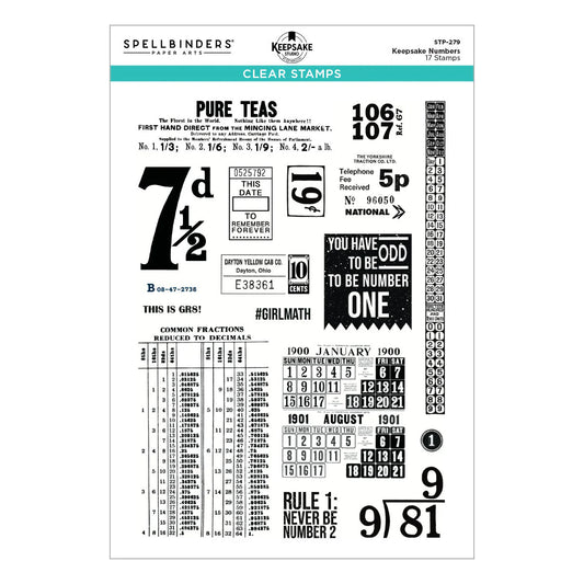Spellbinders - Keepsake Numbers Stamp Set by Esther Glas