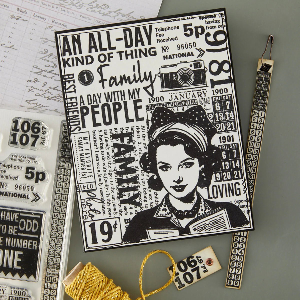 Spellbinders - Keepsake Numbers Stamp Set by Esther Glas