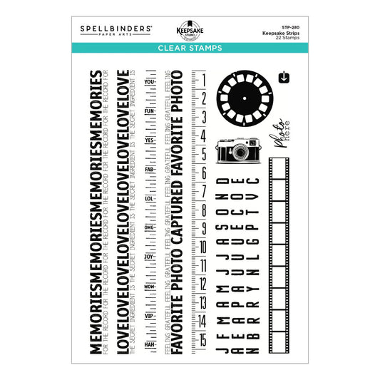 Spellbinders - Keepsake Strips Stamp Set by Esther Glas