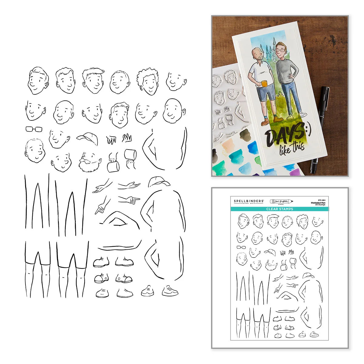 Beyond Stamping - Illustrated Man Stamp Set by Josh Griffiths