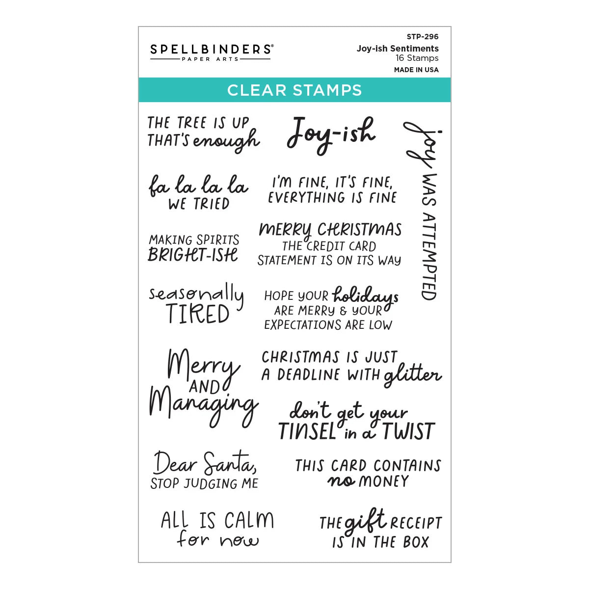 Spellbinders - Joy-ish Sentiments Stamp Set