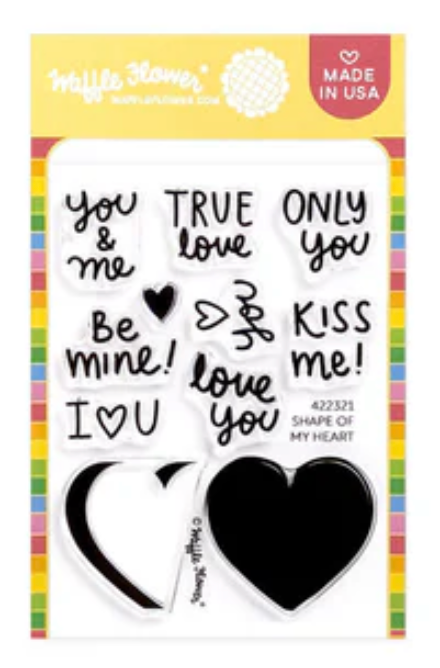 Waffle Flower - Shape of My Heart Stamp & Die Bundle