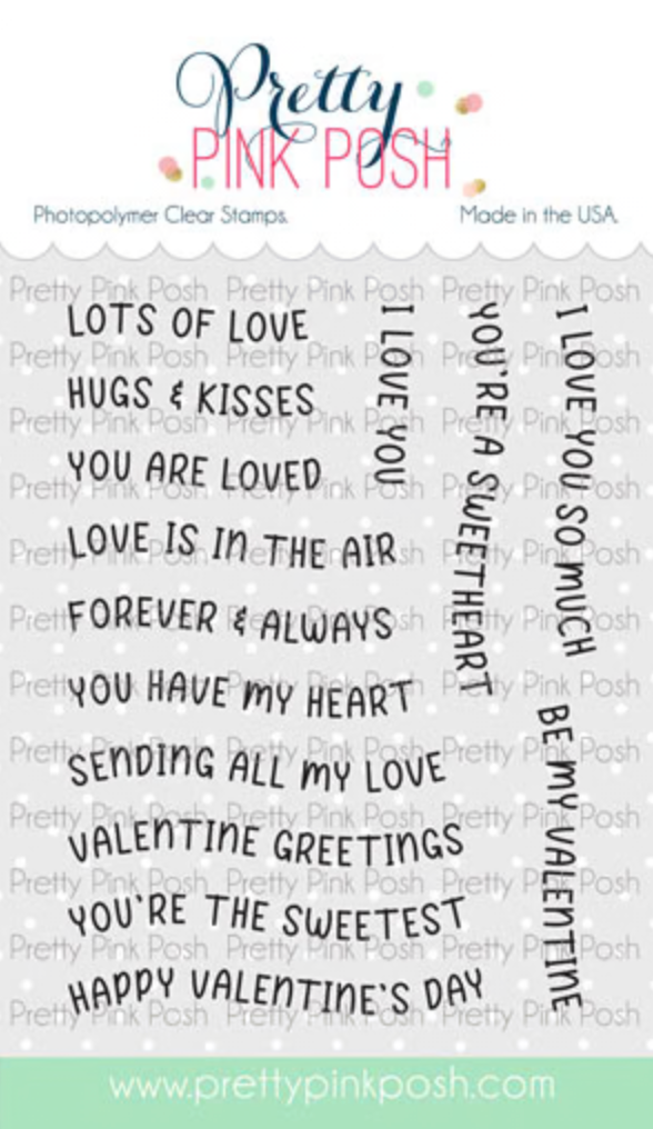 Pretty Pink Posh - Valentine Banner Greetings Stamp & Die Bundle