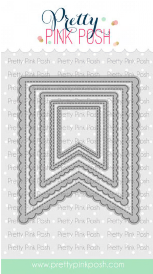 Pretty Pink Posh - Scallop Flag Tags Die Set