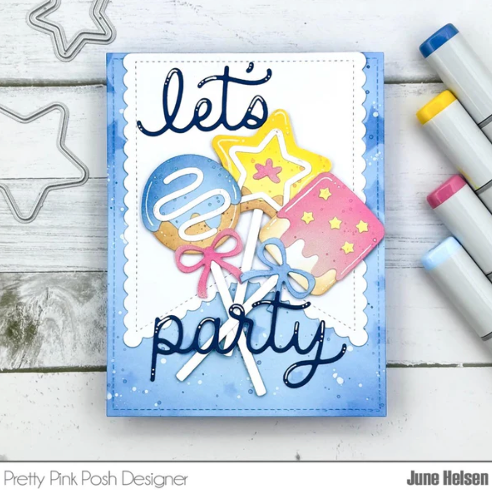 Pretty Pink Posh - Scallop Flag Tags Die Set