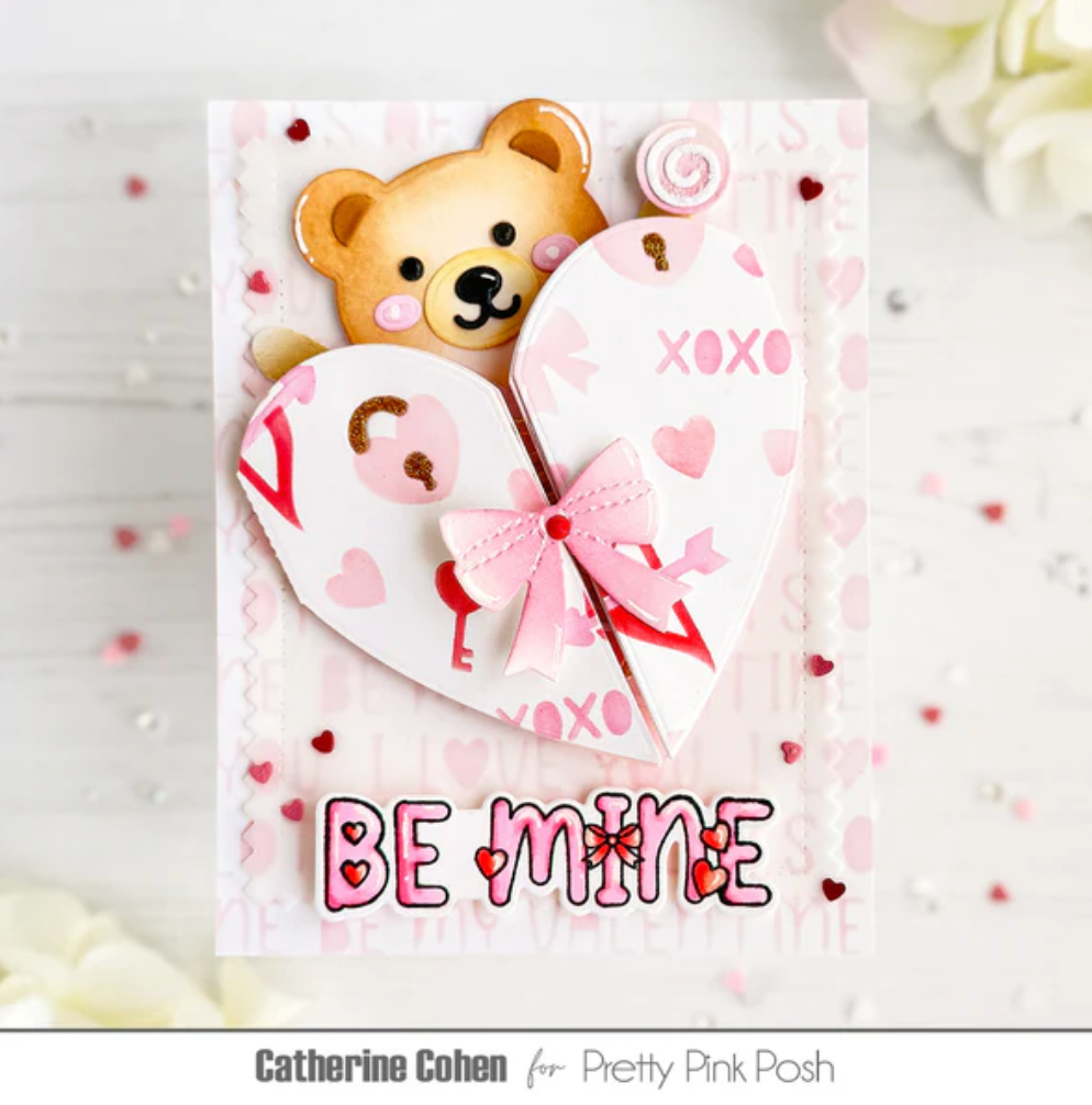 Pretty Pink Posh - Heart Card Base Die Set
