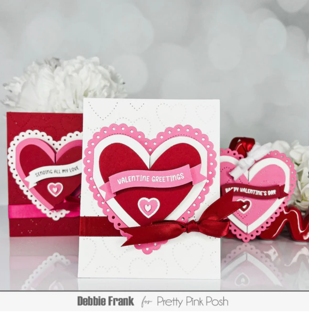 Pretty Pink Posh - Heart Card Base Die Set