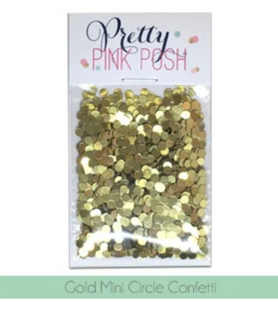 Pretty Pink Posh - Confetti Mix - Gold Mini Circle