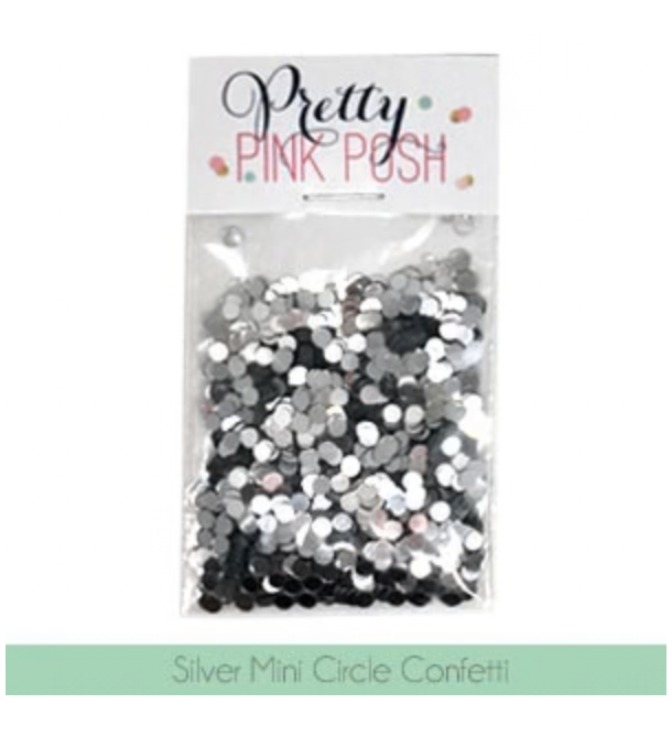 Pretty Pink Posh - Confetti Mix - Silver Mini Circle