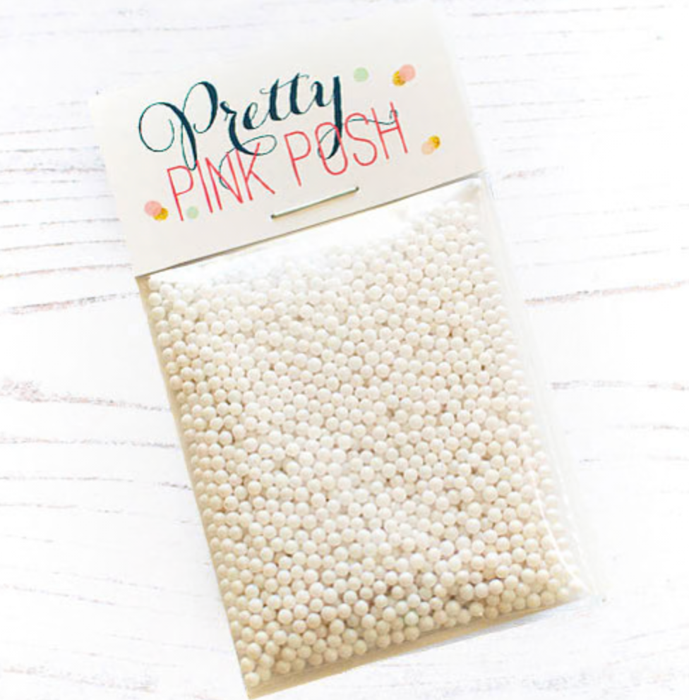 Pretty Pink Posh - Shaker Beads - Marshmallow