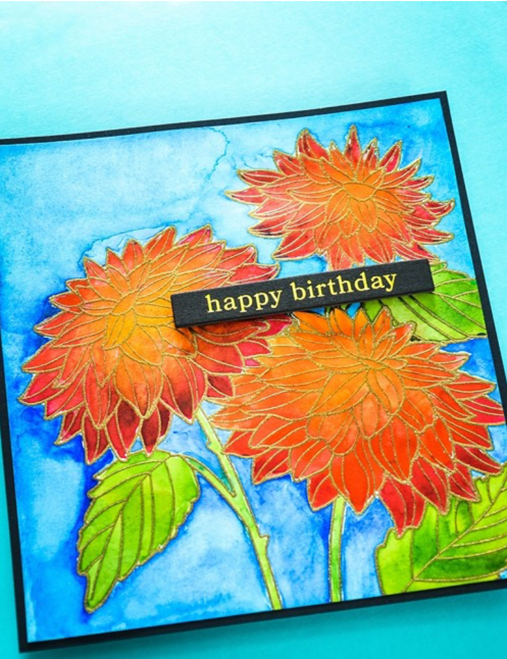Memory Box - Dahlia Stems Stamp Set