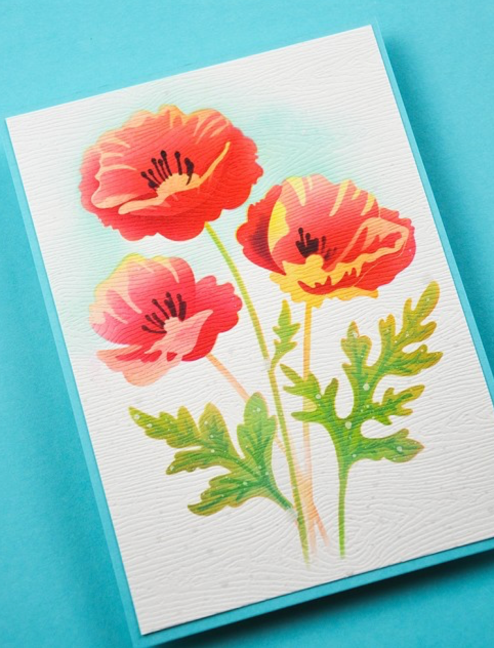 Memory Box - Playful Poppies Stencil Set