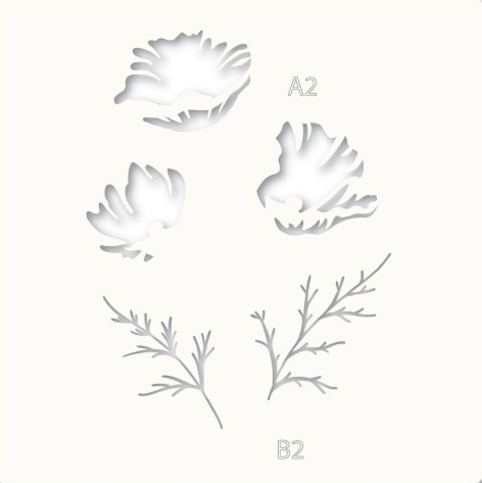 Memory Box - Playful Poppies Stencil Set
