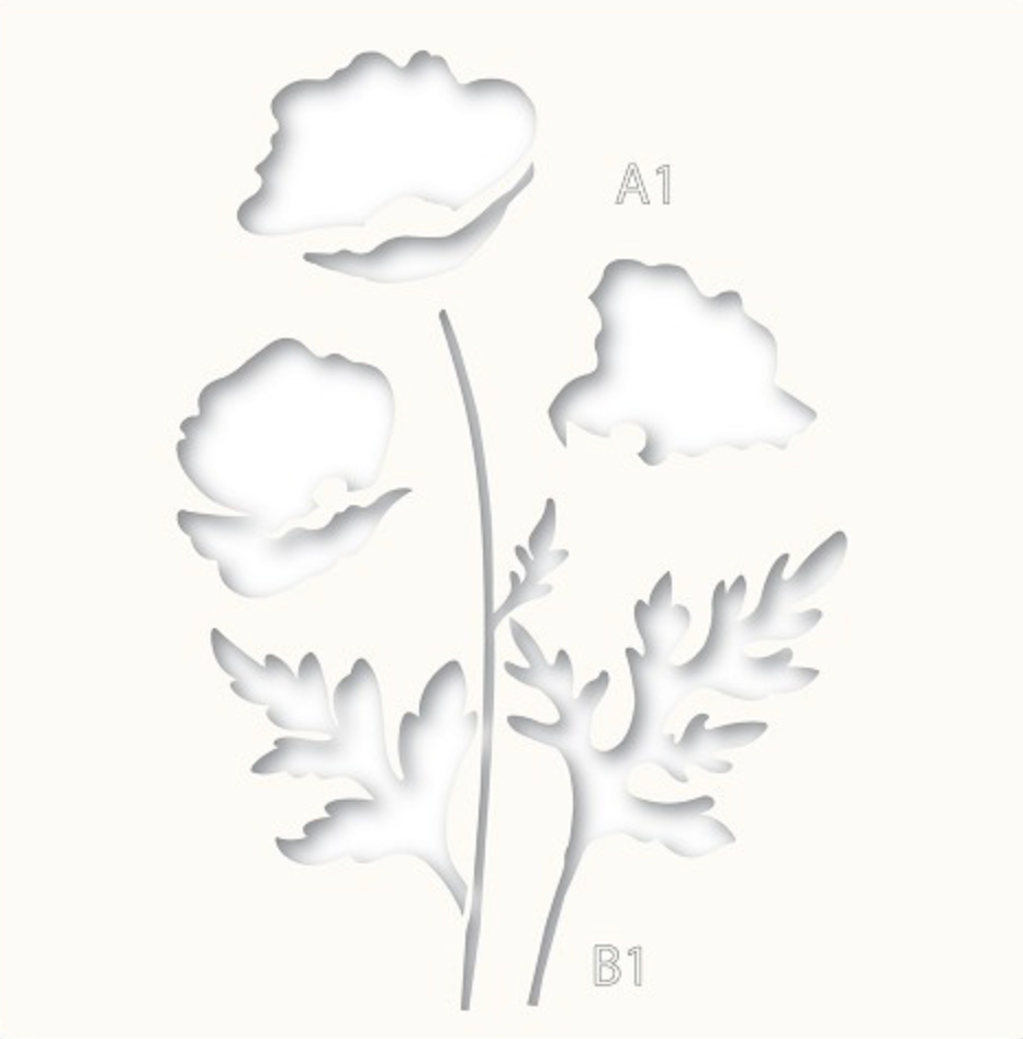 Memory Box - Playful Poppies Stencil Set