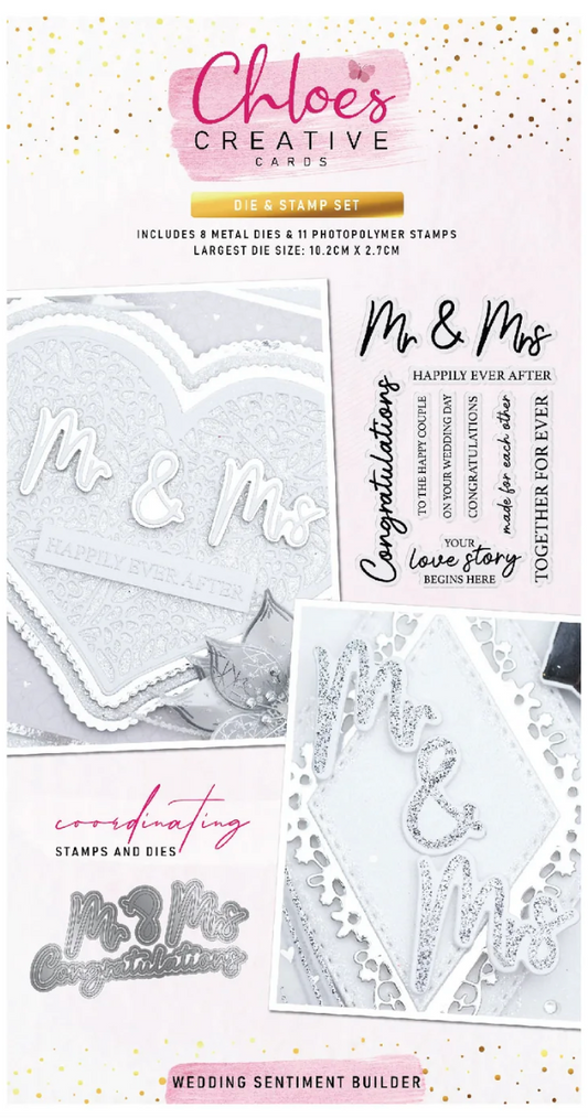 Chloe's Creative - Wedding Sentiment Builder Stamp & Die Bundle