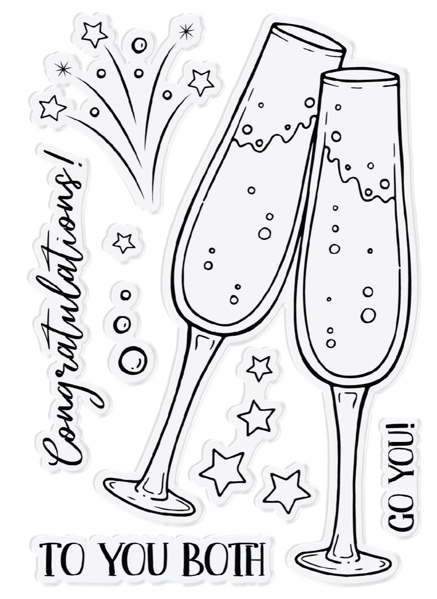 Chloe's Creative - Champagne Glasses Stamp & Die Bundle