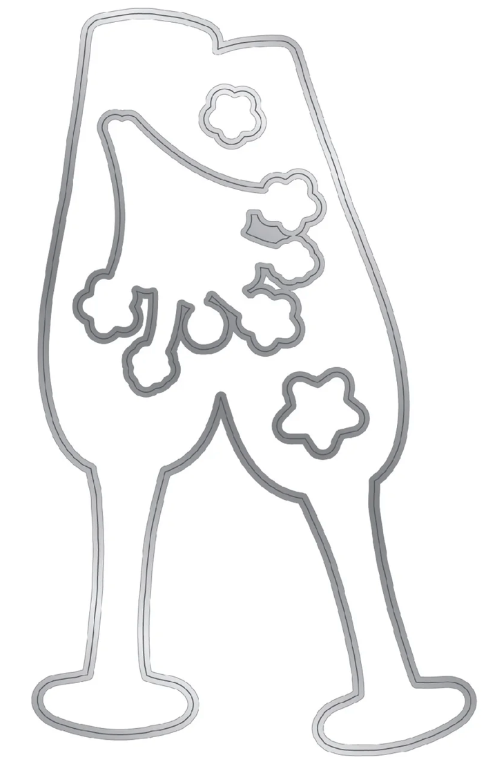 Chloe's Creative - Champagne Glasses Stamp & Die Bundle