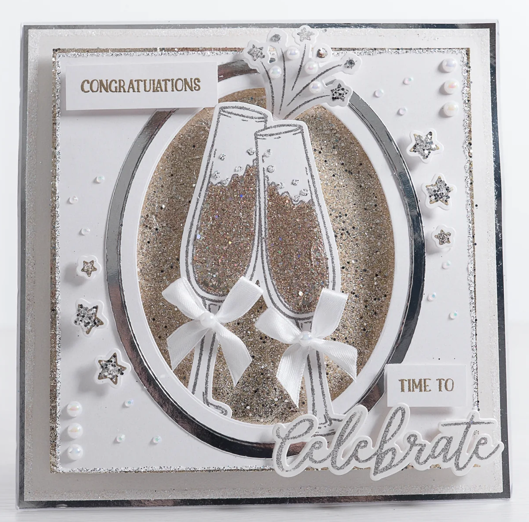 Chloe's Creative - Champagne Glasses Stamp & Die Bundle