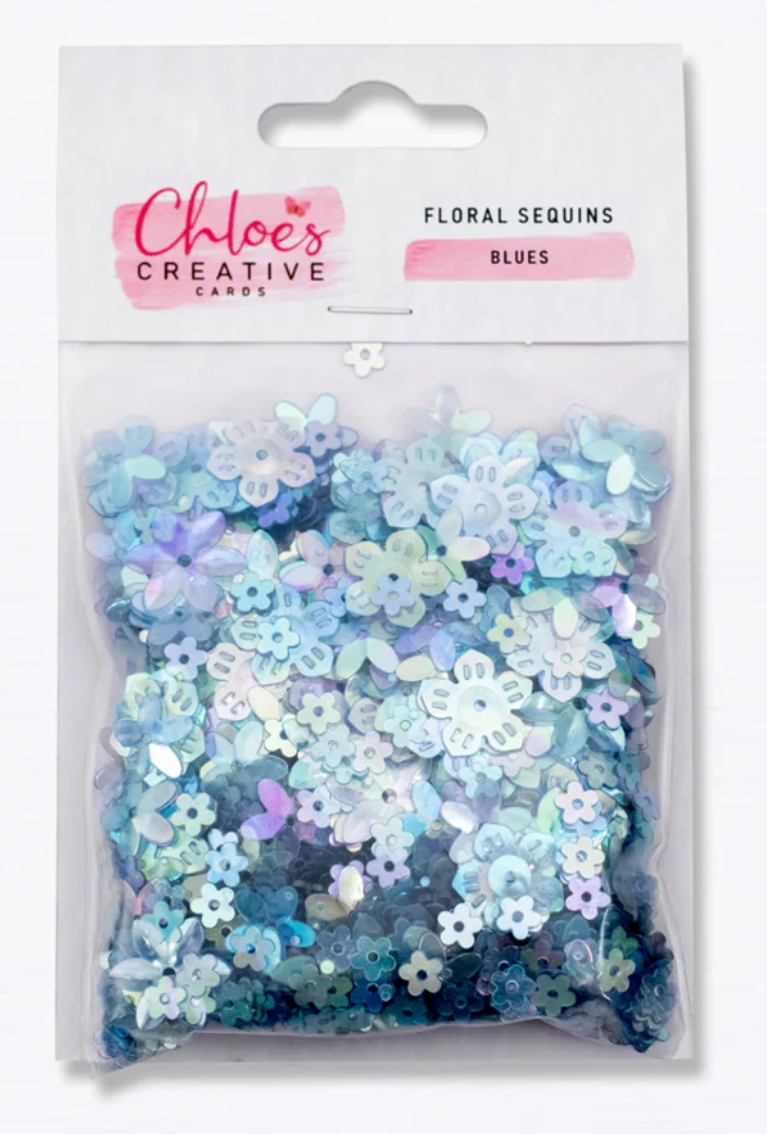 Chloe's Creative - Floral Sequins - Blues