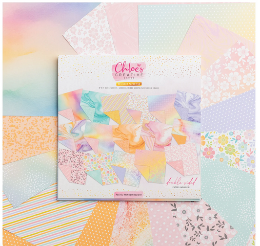 Chloe's Creative - Printed Vellum - Pastel Rainbow Delight