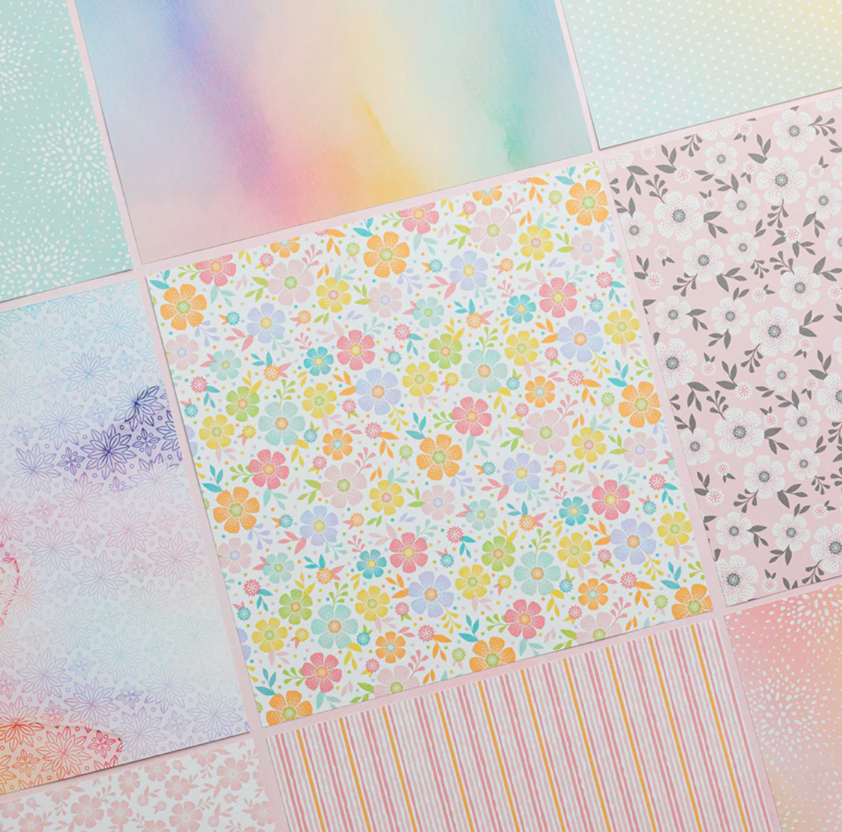 Chloe's Creative - Printed Vellum - Pastel Rainbow Delight