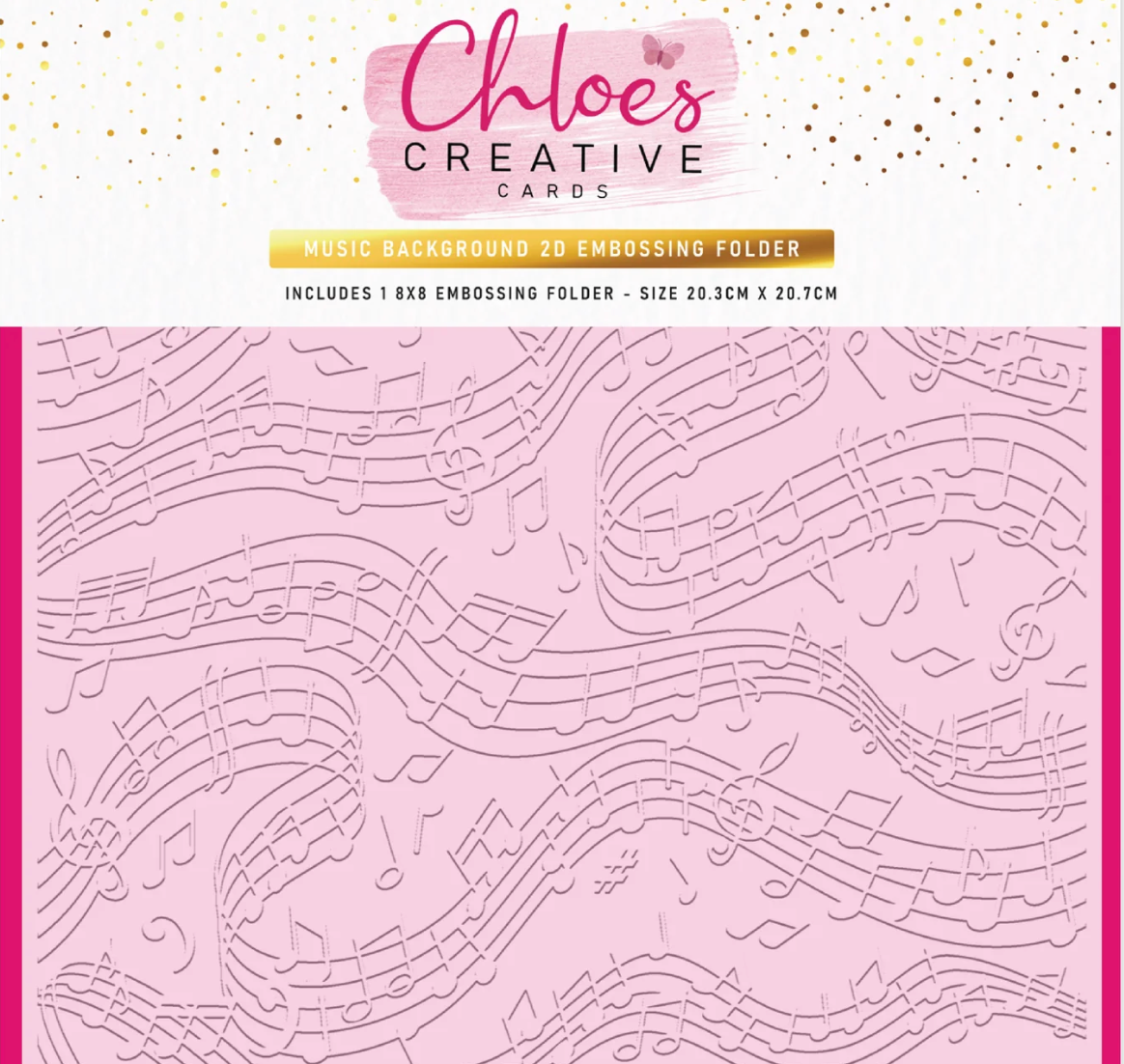 Chloe's Creative - 8x8 Embossing Folder - Music Background