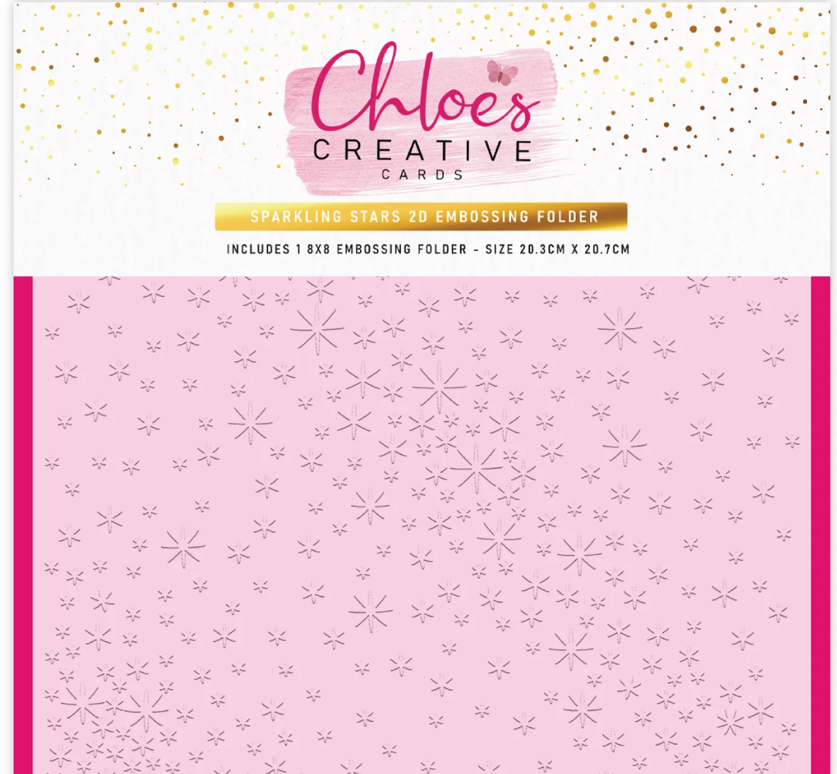 Chloe's Creative - 8x8 Embossing Folder - Sparkling Stars
