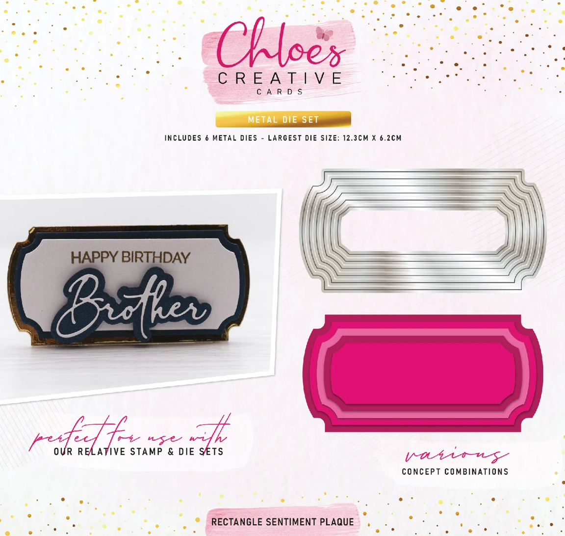 Chloe's Creative - Rectangle Sentiment Plaque Die Set
