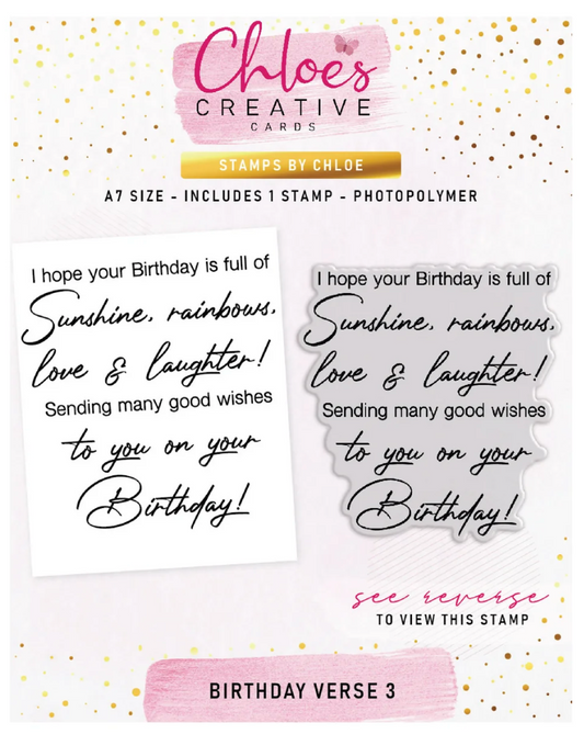 Chloe's Creative - Birthday Verse 3 Stamp Set