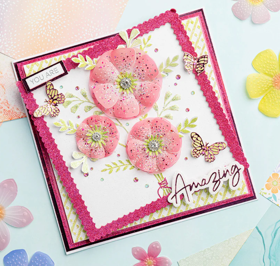 Chloe's Creative - Flower Bouquet 3D Embossing Folder, Stamp & Die Bundle