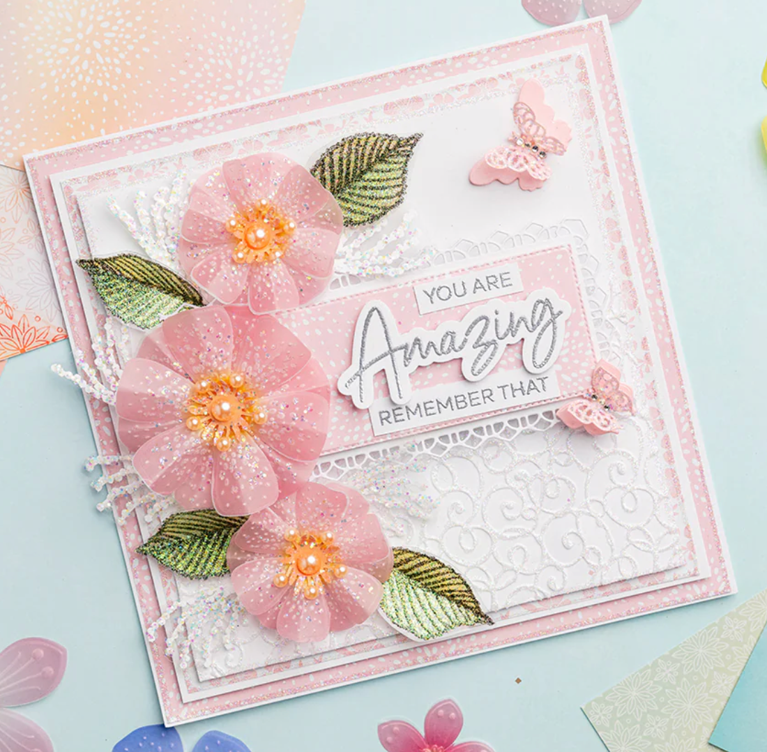 Chloe's Creative - Flower Bouquet 3D Embossing Folder, Stamp & Die Bundle