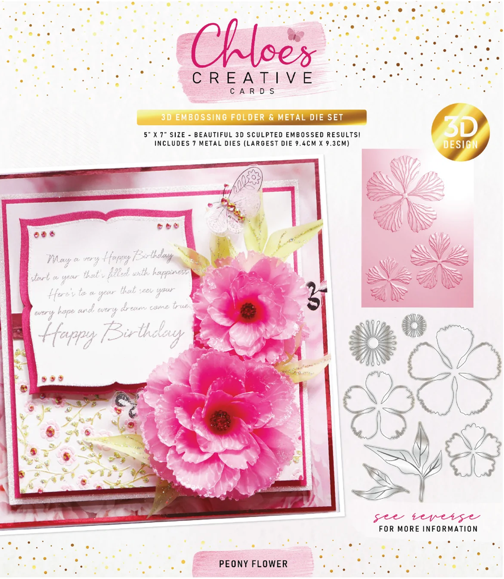 Chloe's Creative - Peony Flower 3D Embossing Folder & Die Bundle