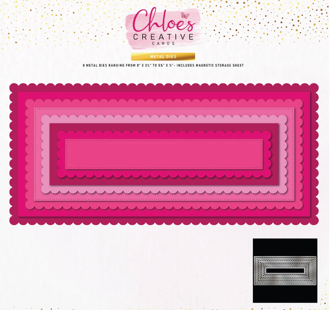 Chloe's Creative - Scalloped & Pierced Rectangle Die Set