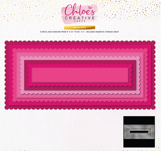 Chloe's Creative - Scalloped & Pierced Rectangle Die Set