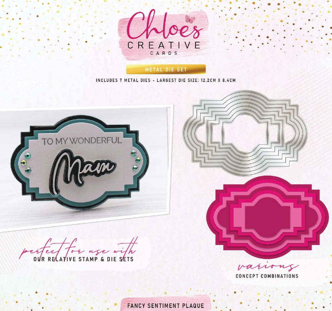 Chloe's Creative - Fancy Sentiment Plaque Die Set