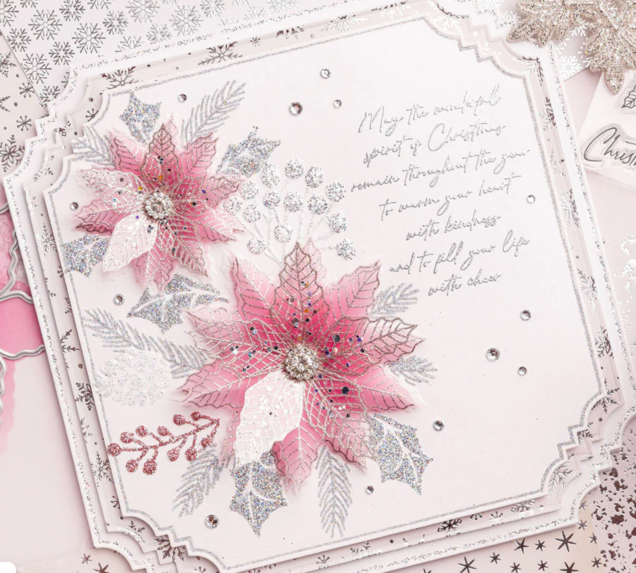 Chloe's Creative - Poinsettia 3D Embossing Folder, Stamp & Die Bundle