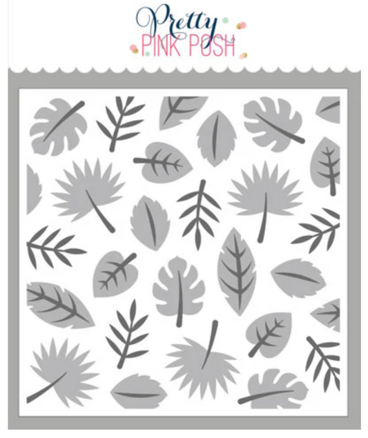 Pretty Pink Posh - Layered Tropical Leaves Stencil Set