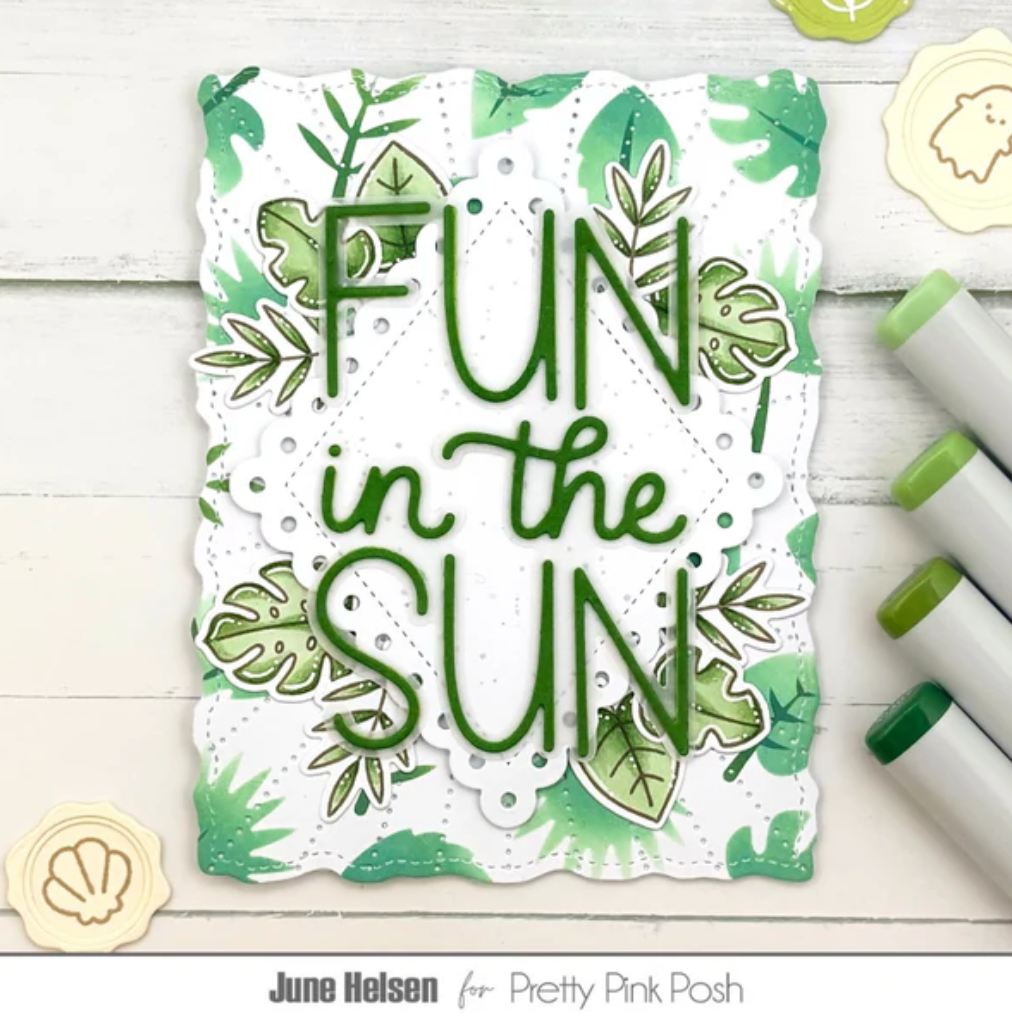 Pretty Pink Posh - Layered Tropical Leaves Stencil Set