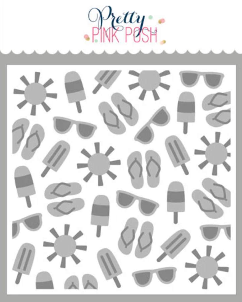 Pretty Pink Posh - Layered Summer Fun Stencil Set