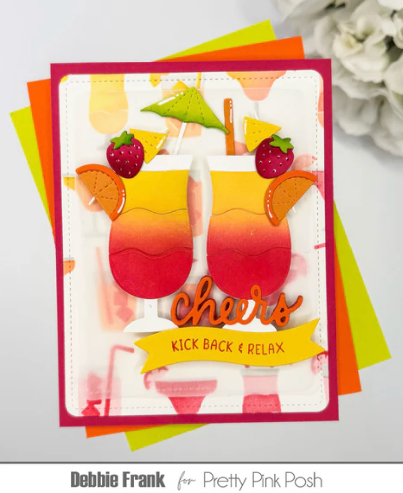 Pretty Pink Posh - Layered Summer Drinks Stencil Set