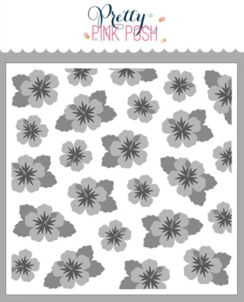 Pretty Pink Posh - Layered Hibiscus Stencil Set